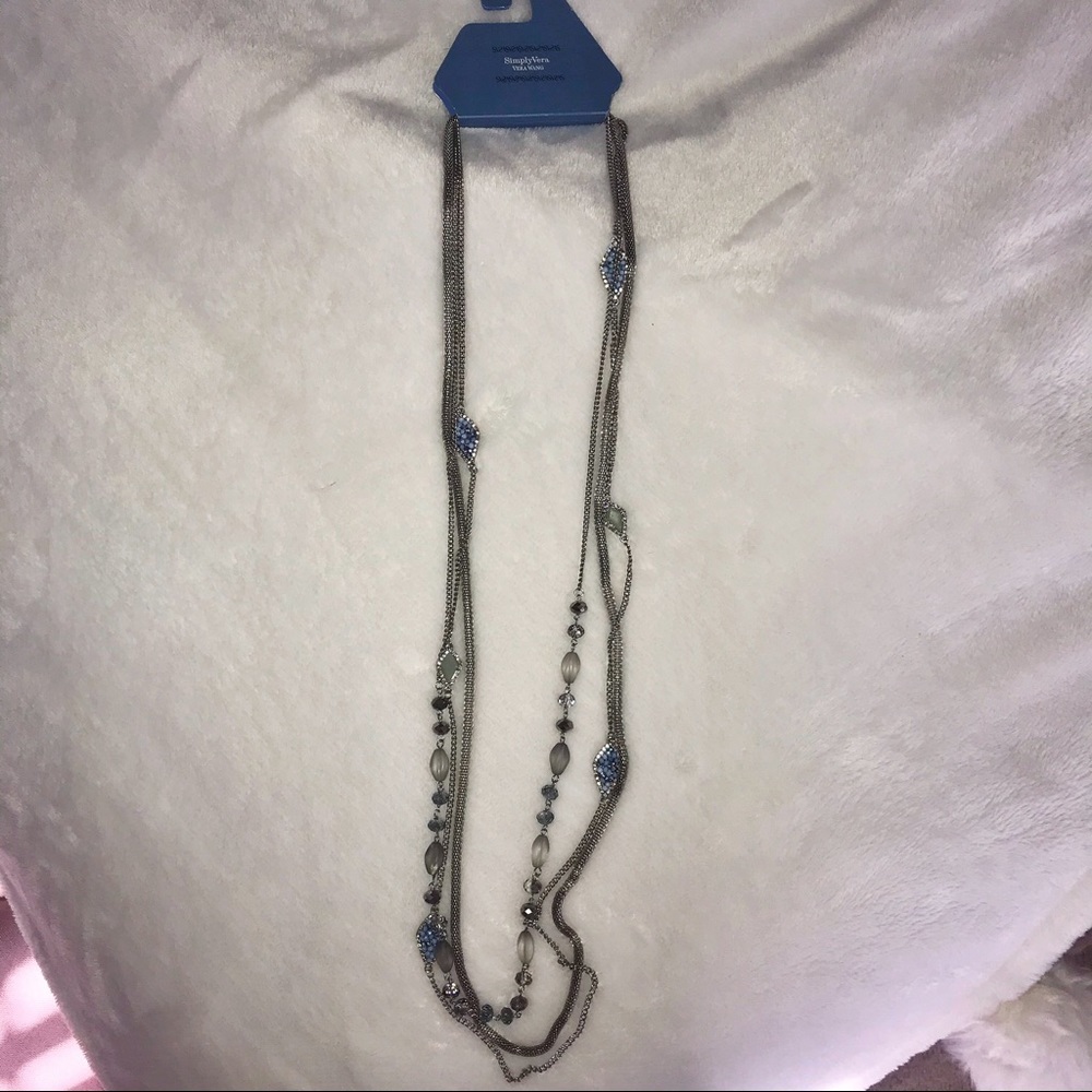 Vera Wang 36” long layered necklace, brand new.